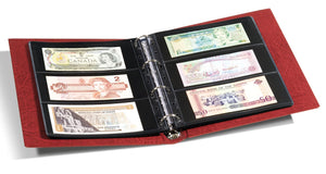 Red Vario Banknote Album includes 10 Pockets