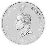 2024 $2 Australian Wedge Tailed Eagle 10th Anniversary - 2oz Silver Coloured Coin NGC MS70 w/Mercanti-Signed Flag Label