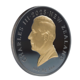 2025 NZ Haast’s Eagle 2oz Silver Coin featuring Rose Gold Plating and a Zirconia Gem in the Eye