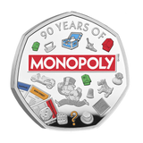 Monopoly 2025 UK 50p Silver Proof Colour Coin