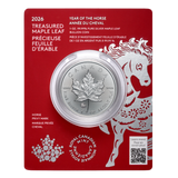 2026 Canada $5 1oz 99.99% Pure Silver Coin - Treasured Silver Maple Leaf: Year of the Horse Privy Mark (Premium Bullion)