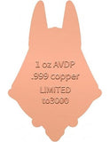 Anubis Shaped Colour 1oz Copper Medal
