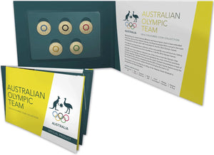 2016 Australian Olympic Team 5 Coloured Coin Collection - Swimming Cover