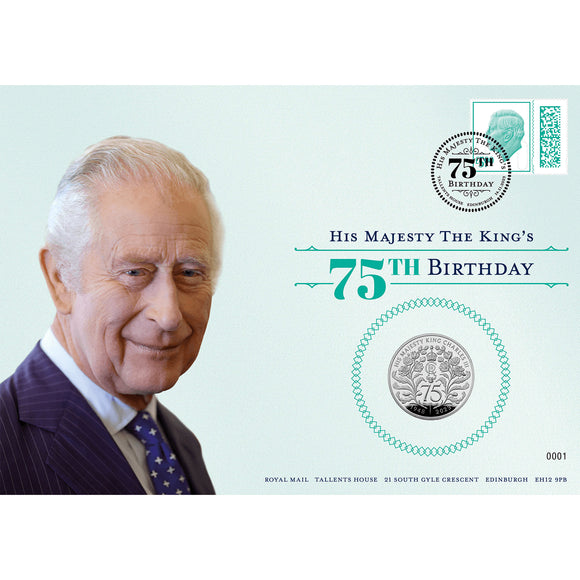 2023 GB 75th Birthday of His Majesty King Charles III2 £5 BU Coin Cover