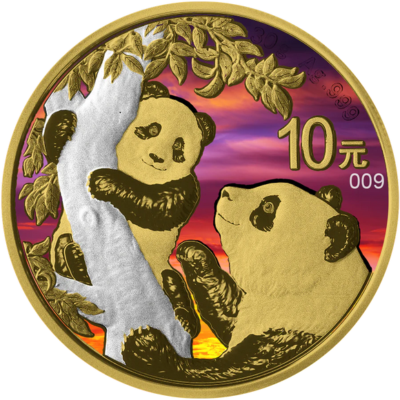 2021 China Panda Sunset 30 Gram Silver Coin