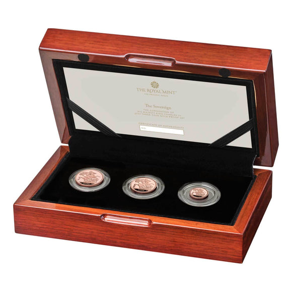 2023 The Coronation of His Majesty King Charles III Sovereign Three-Coin Gold Proof Set