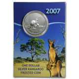 2007 $1 Silver Kangaroo Frosted Coin