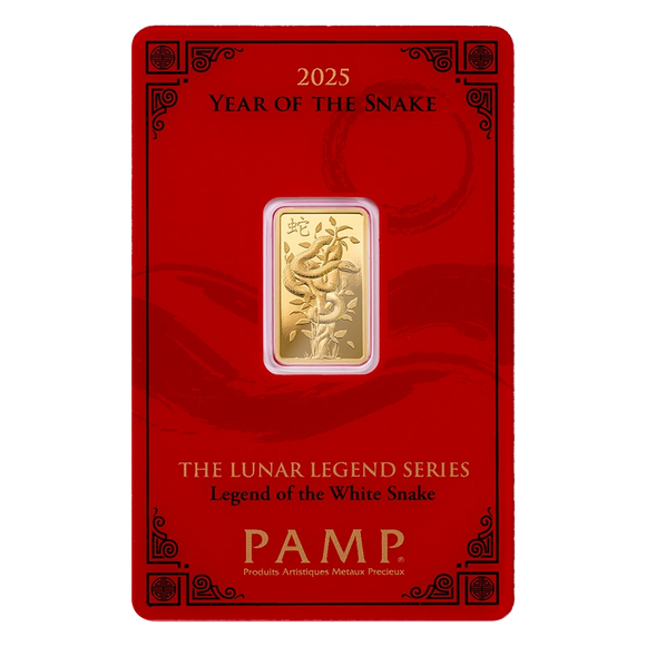 2025 PAMP Gold Lunar Snake Minted Bar 5g