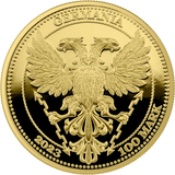 2023 Germania Mint Beech Leaf 2023 100 Mark 1oz Gold Proof Round in Wooden Box