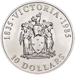 1985 $10 State Series Victoria Silver Uncirculated Coin