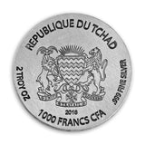 2016 2oz Chad Egyptian Relic Series Antiqued Horus Silver Coin