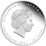 2011 Bush Babies Kangaroo 1/2oz Silver Coloured Proof 50c Coin