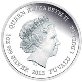 2013 $1 Endangered and Extinct Tasmanian Devil 1oz Silver Coloured Proof Coin