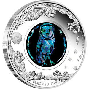 2014 $1 Australian Opal The Masked Owl 1oz Silver Proof Coin