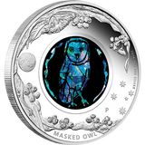 2014 $1 Australian Opal The Masked Owl 1oz Silver Proof Coin