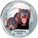 2013 $1 Endangered and Extinct Tasmanian Devil 1oz Silver Coloured Proof Coin
