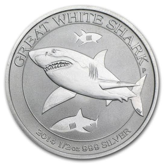 2014 Great White Shark 1/2oz Silver Bullion Coin