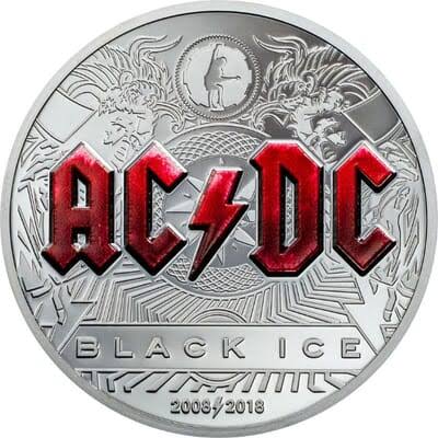 2018 AC/DC Black Ice Anniversary 2oz Silver Black Proof Coin