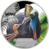 2016 $1 Endangered and Extinct Southern Cassowary 1oz Silver Coloured Proof Coin