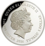 2016 $1 Endangered and Extinct Southern Cassowary 1oz Silver Coloured Proof Coin