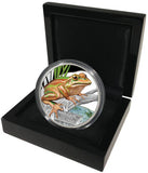 2017 $1 Endangered and Extinct Green and Golden Bell Frog 1oz Silver Coloured Proof Coin