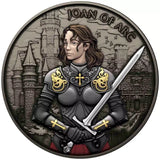 Legendary Warriors - Joan of Arc 1oz Antiqued Coloured Silver Coin