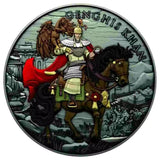 Legendary Warriors - Genghis Khan 1oz Antiqued Coloured Silver Coin