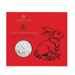 GB 2023 Lunar Year of the Rabbit 5 Pound Brilliant Uncirculated Coin