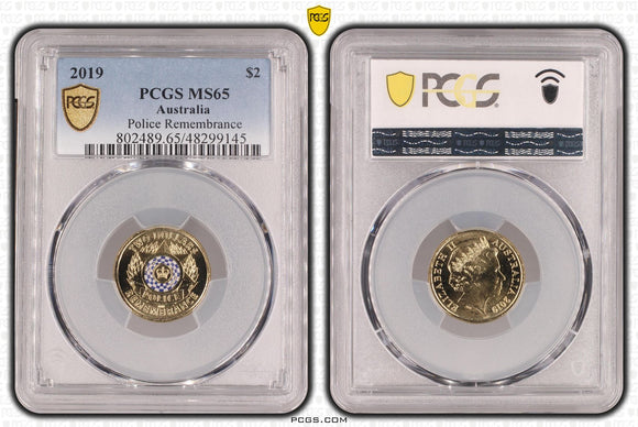 2019 Police Remembrance $2 Coin MS65