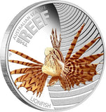 2009 50c Australian Sea Life The Reef Lionfish 1/2oz Silver Coloured Proof Coin