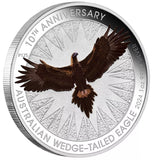 Australian Wedge-tailed Eagle 10th Anniversary 2024 1oz Silver Coloured Coin in Card