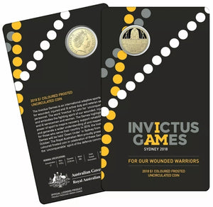 2018 Invictus Games - For Our Wounded Warriors Coloured $1 Carded Coin