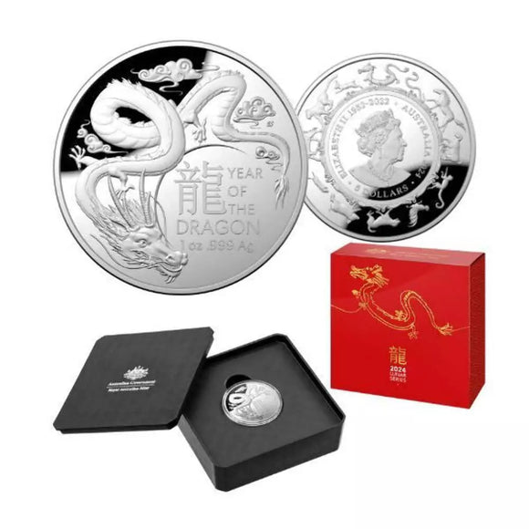 2024 Dragon 1oz Silver Domed Proof Coin
