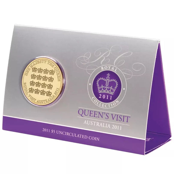 2011 Queen's Visit $5 Uncirculated Coin in Card