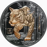 2022 5 oz Silver Coin Lunar Series - Year of the Tiger Black Proof (Coin in Capsule)