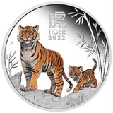 2022 Year of the Tiger 1oz Coloured Silver Proof Coin