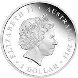 2011 $1 Famous Battles In Australian History Tobruk 1oz Silver Coloured Proof Coin