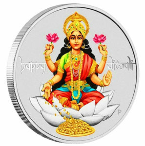 2017 $1 Happy Diwali 1oz Silver Coloured Coin