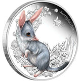 2011 Bush Babies Bilby 1/2oz Silver Coloured Proof 50c Coin