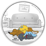 2019 The Simpsons - Maggie 1oz Silver Coloured Proof Coin