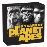 2018 Planet of the Apes 50th Anniversary 2oz Silver Antiqued $2 Coin