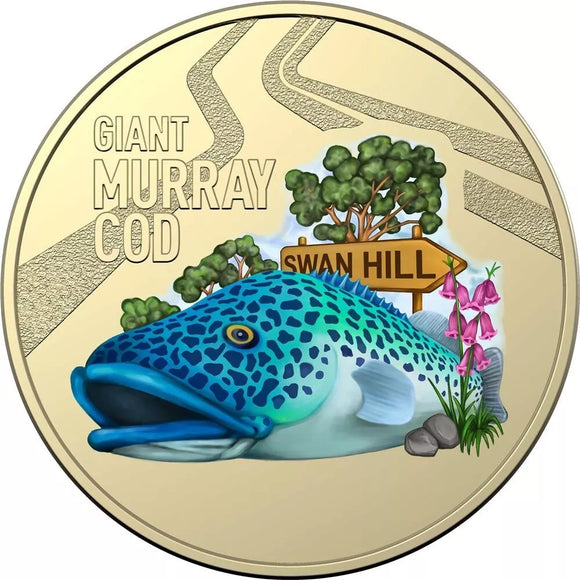 2023 Aussie Big Things Giant Murray Cod Coloured $1 Individual Coin