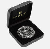 2021 Dragon & Tiger with Bagua 2oz Silver Antiqued Coin