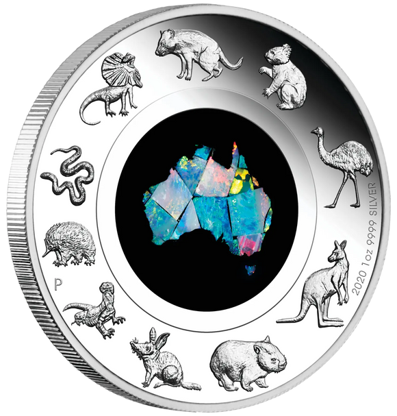 2020 1oz Silver Proof $1 Coin Great Southern Land Opal