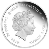 2019 The Simpsons - Bart 1oz Silver Coloured Proof Coin