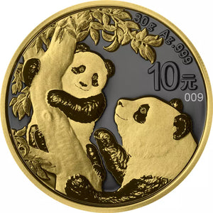 2021 China Panda Golden Ring 30 Gram Silver Coin