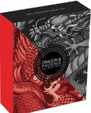 2019 Dragon & Phoenix 2oz Antiqued Silver Coin