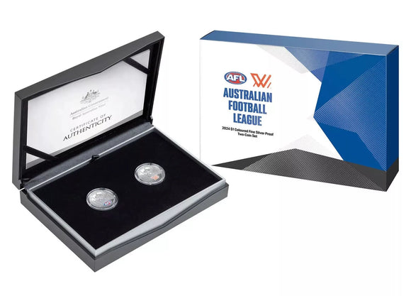 2024 AFL Fine Silver Coloured Proof Two Coin Set