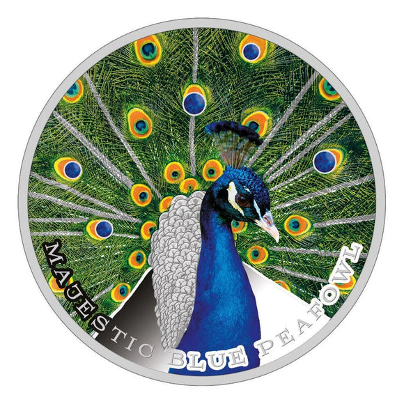 2019 Majestic Blue Peafowl - Beauty And Power Silver Coin
