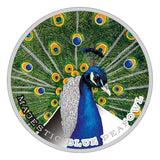 2019 Majestic Blue Peafowl - Beauty And Power Silver Coin